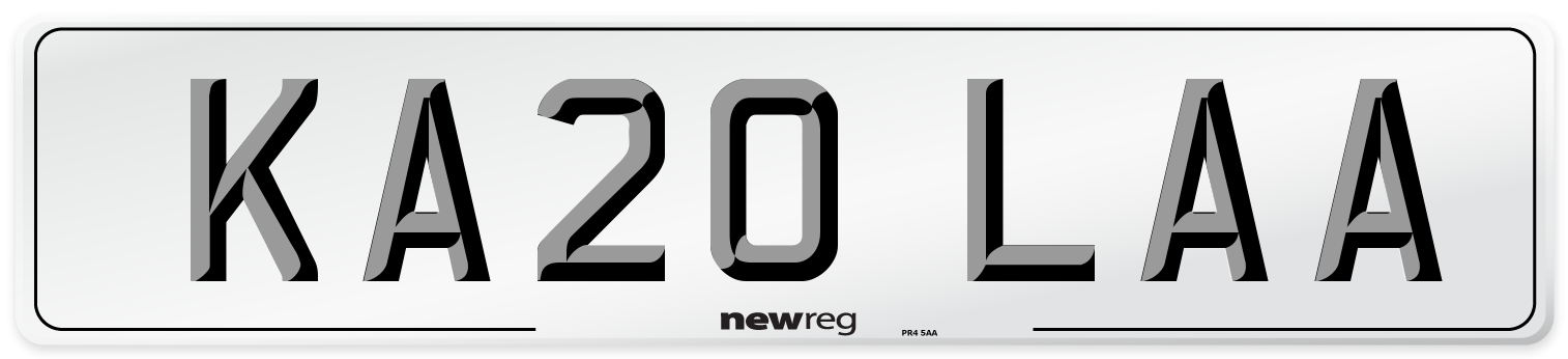 KA20 LAA Number Plate from New Reg